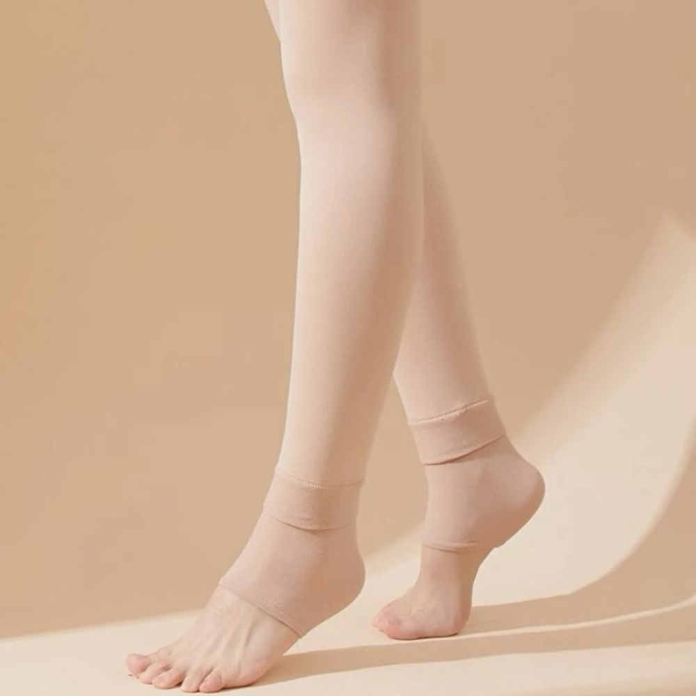 SHEIN One-Size Plush Lined Tights, Tan